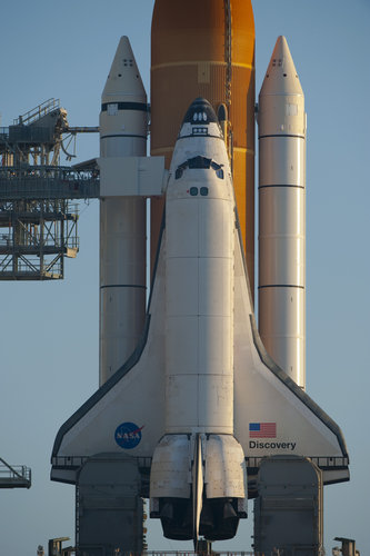 Space Shuttle Discovery on the launch pad