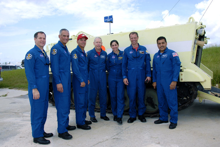 STS-128 crew at Kennedy Space Center for final preflight training