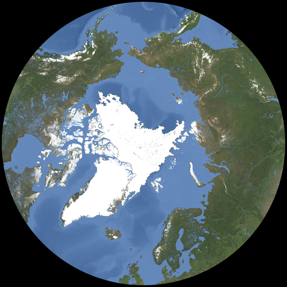 De afnemende dikte en uitbreiding van het ijs boven het noordpoolgebied: de aarde verandert