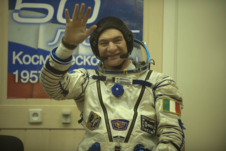 Paolo Nespoli in his Sokol pressure suit