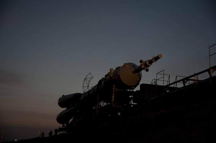 Roll-out of the Soyuz launcher