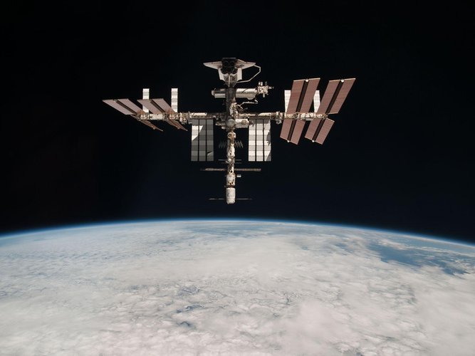 The International Space Station with ATV-2 and Endeavour