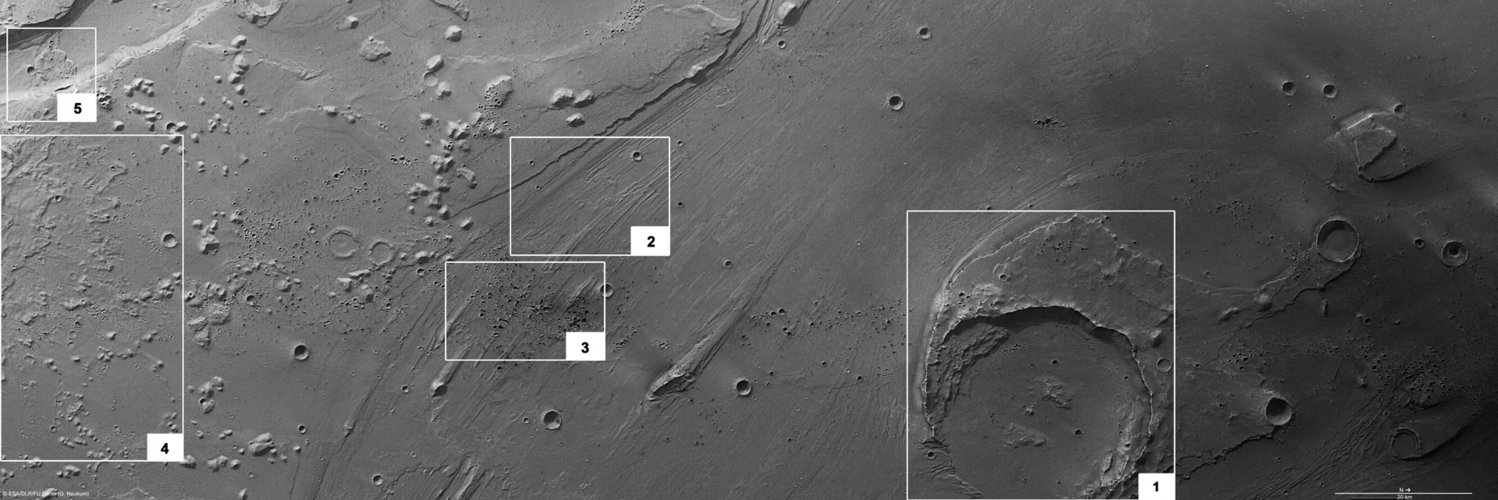 Features in Ares Vallis