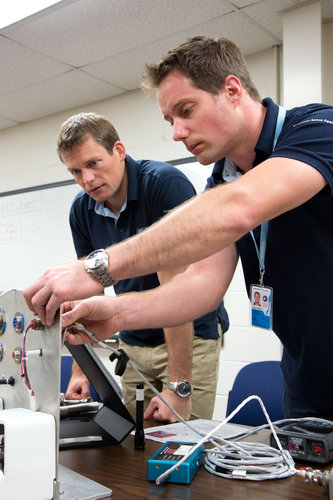 Andreas Mogensen and Thomas Pesquet during Connector Skills training