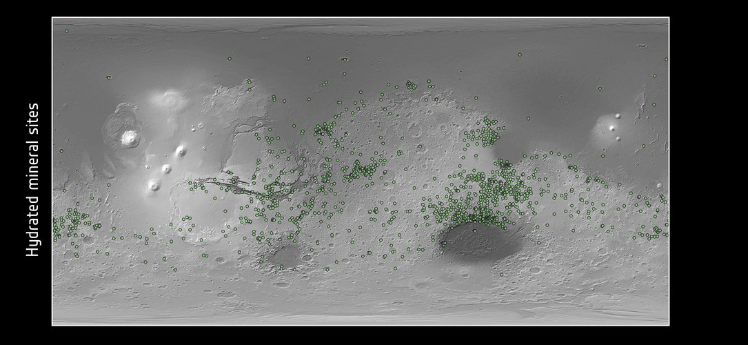 Hydrated mineral sites on Mars