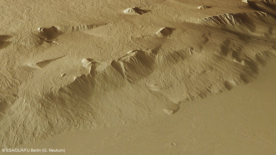 Perspective view of Olympus Mons flanks 