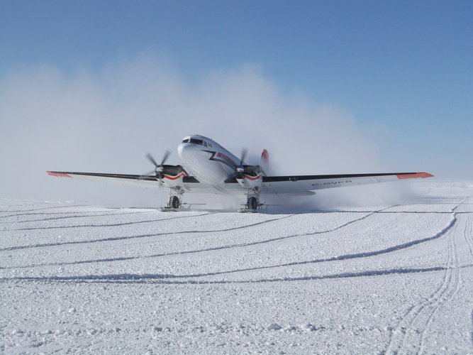 First plane lands at Concordia