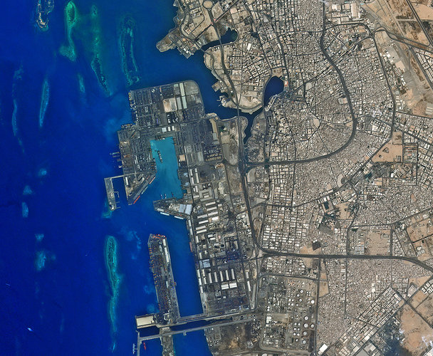 Jeddah’s seaport on Saudi Arabia’s western coast