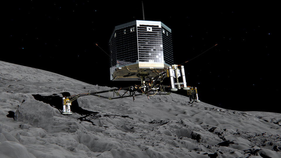 Animation von Philae bei der Landung auf dem Kometen