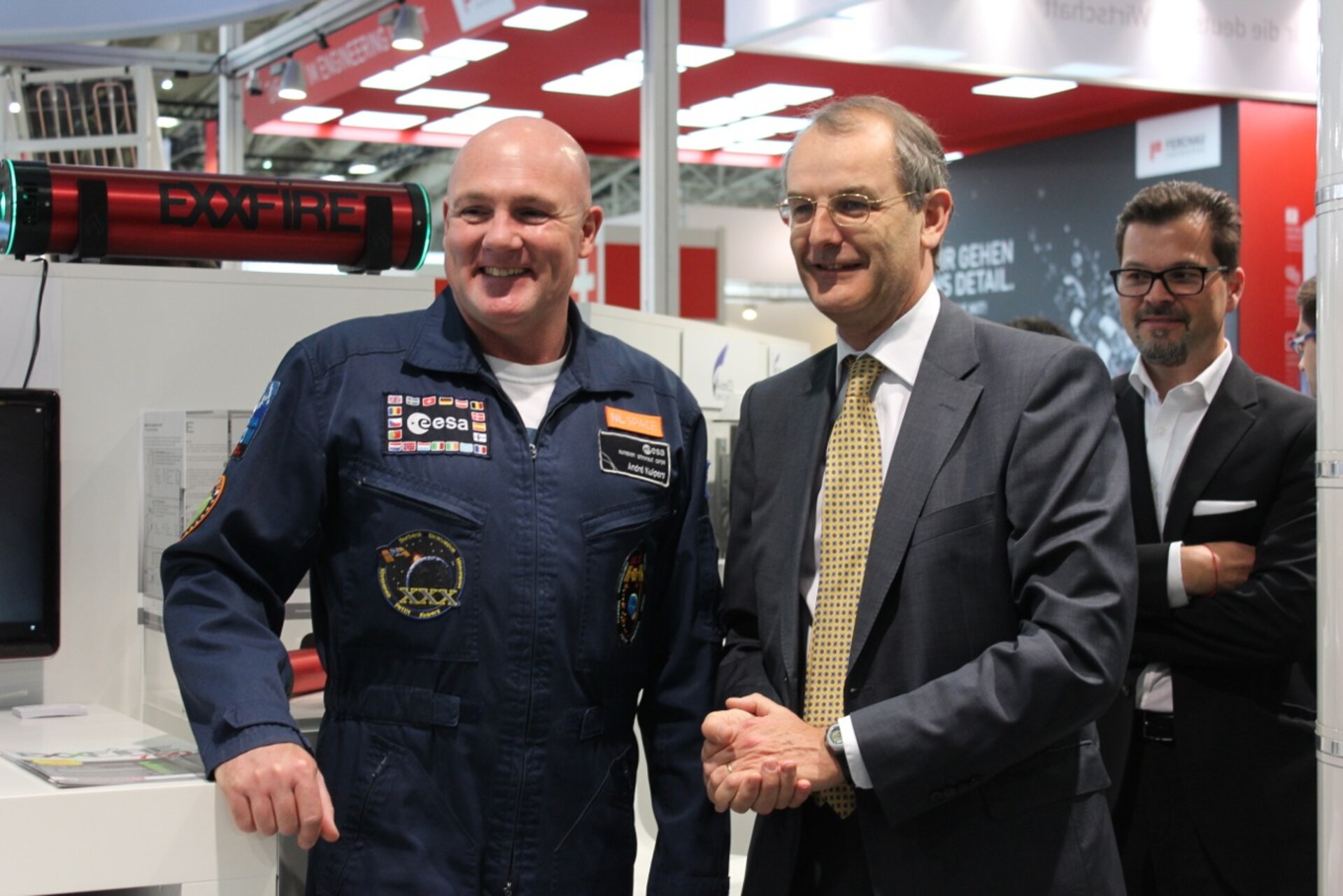 ESA astronaut André Kuipers at ESA-CERN stand