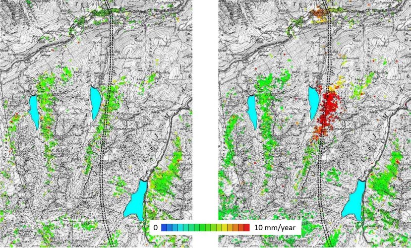 Satellite data reveals small geological movements