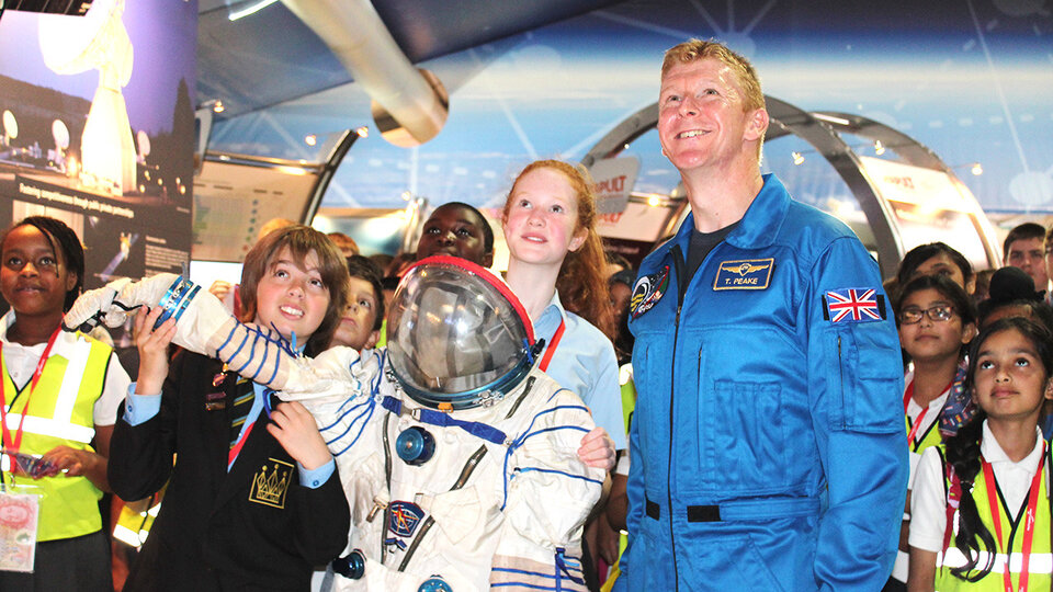 ESA astronaut Timothy Peake with UK Mission-X kids