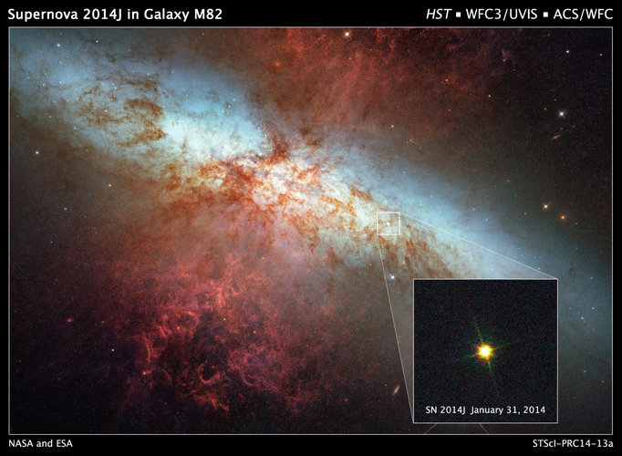 Supernova SN2014J in nearby galaxy M82