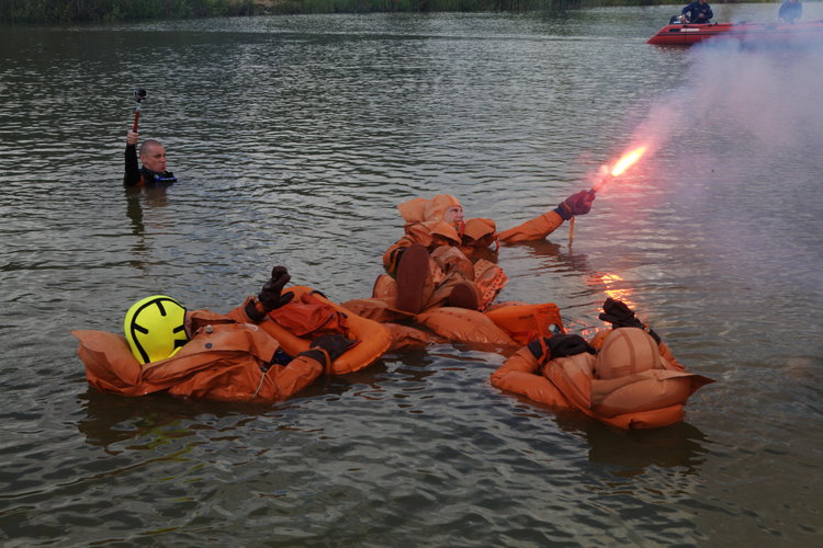 Thomas, Andreas and Sergei during survival training