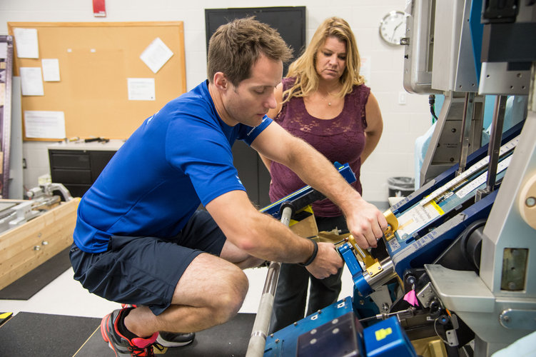 Thomas Pesquet participates in a training session