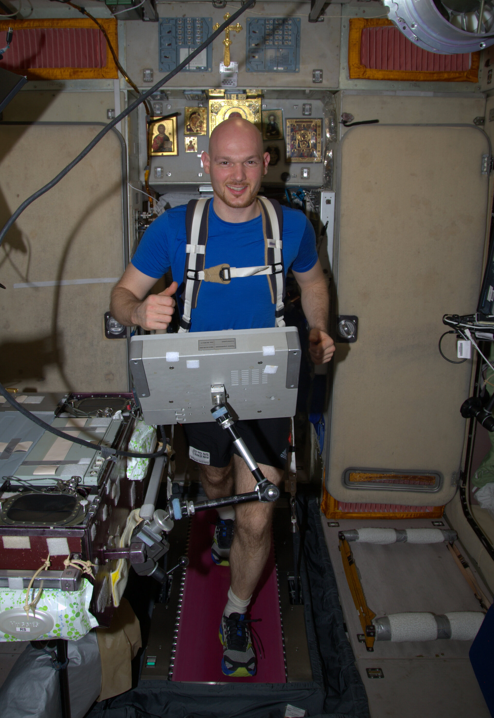 astronauts exercise in space