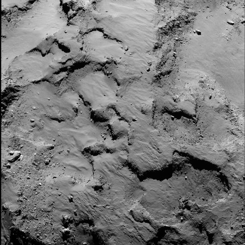Philae’s primary landing site from 30 km (b)