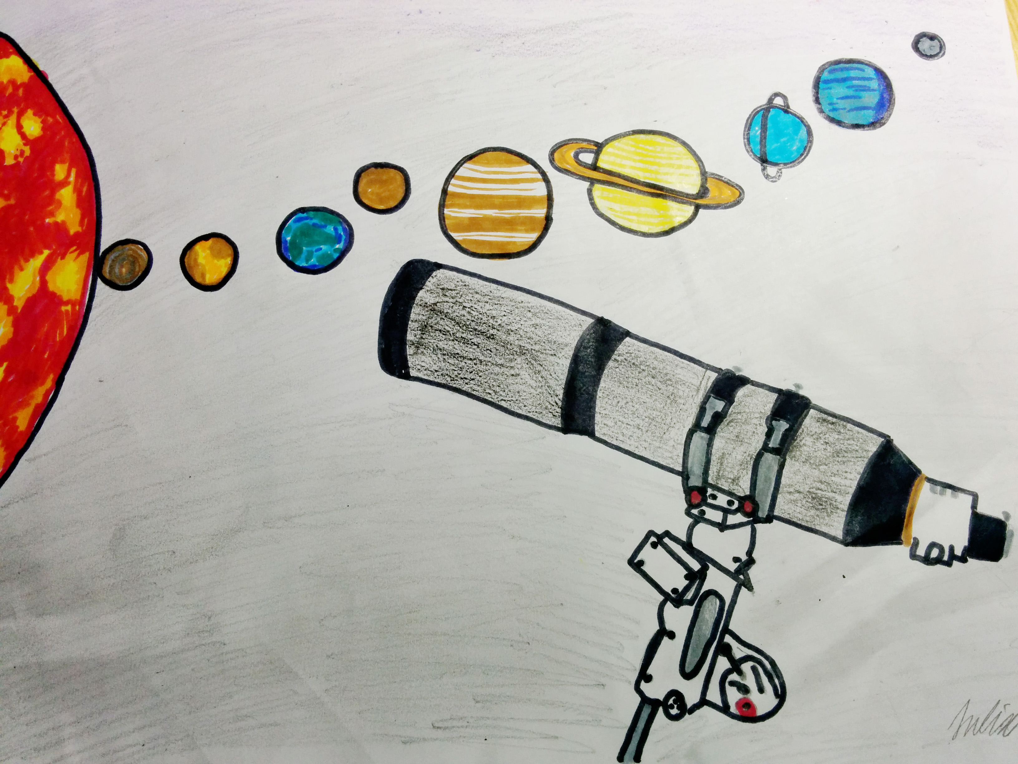 solar system drawing for kids