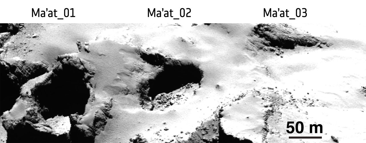 The evolution of comet pits