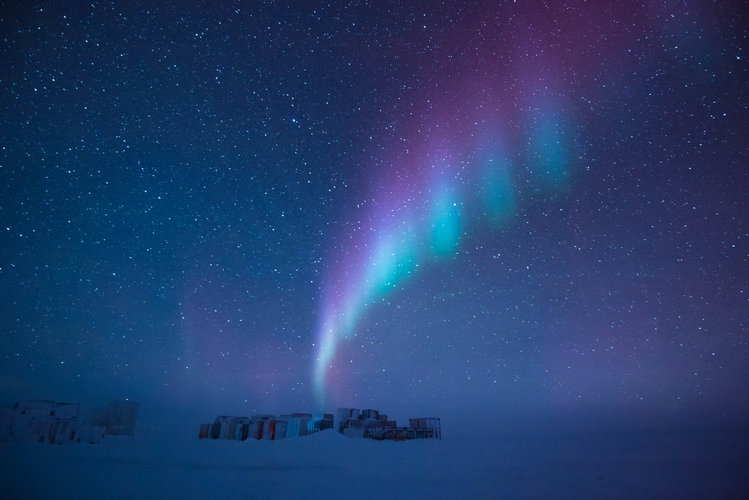 Aurora over Concordia station