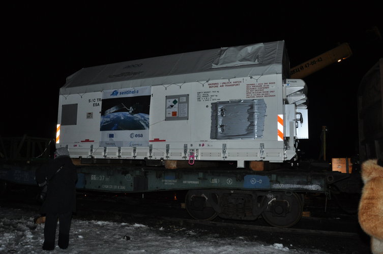 Arrival of Sentinel-3A at Arkhangelsk