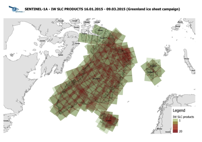 Greenland coverage from Sentinel-1A