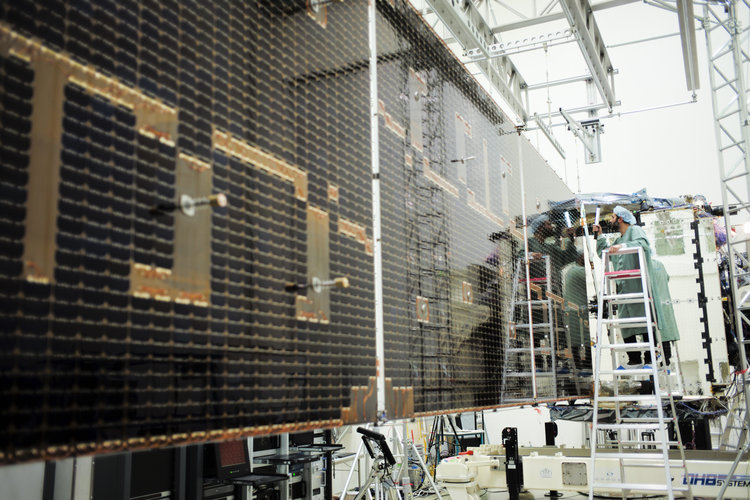 SmallGEO AG1: solar panel deployed for testing at IABG