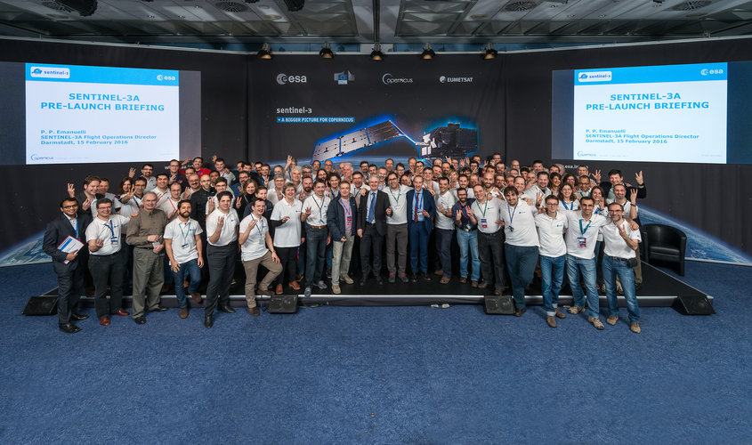 Sentinel-3A launch team at ESOC