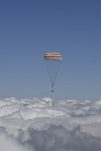 Landing of the Soyuz TMA-19M spacecraft