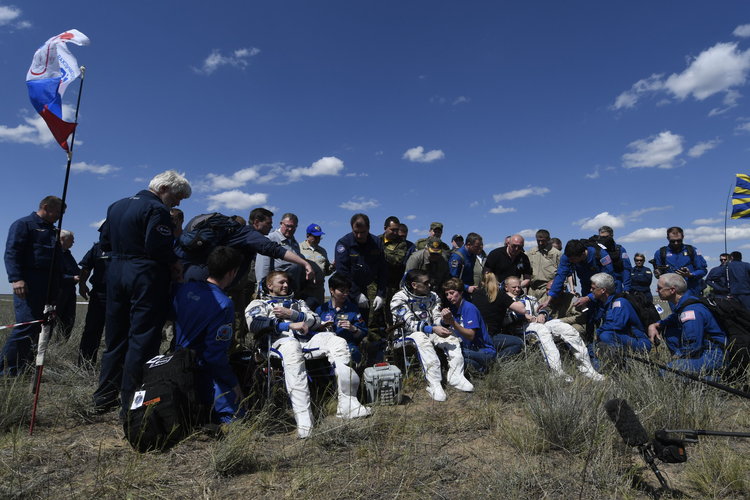 Tim Peake after landing