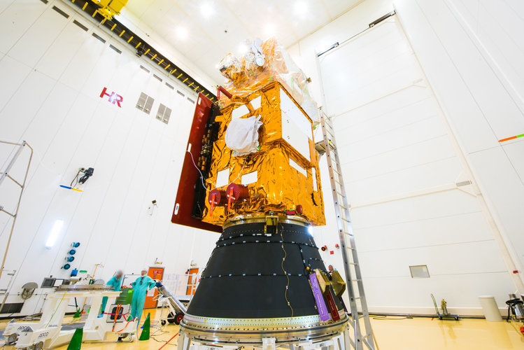 Sentinel-2B installed on its payload launcher adapter