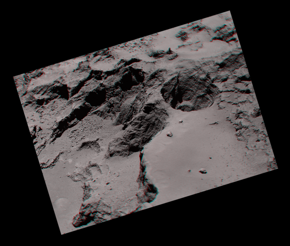 Comet cliff in 3D  