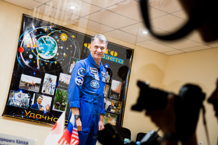 Paolo Nespoli during the pre-launch press conference