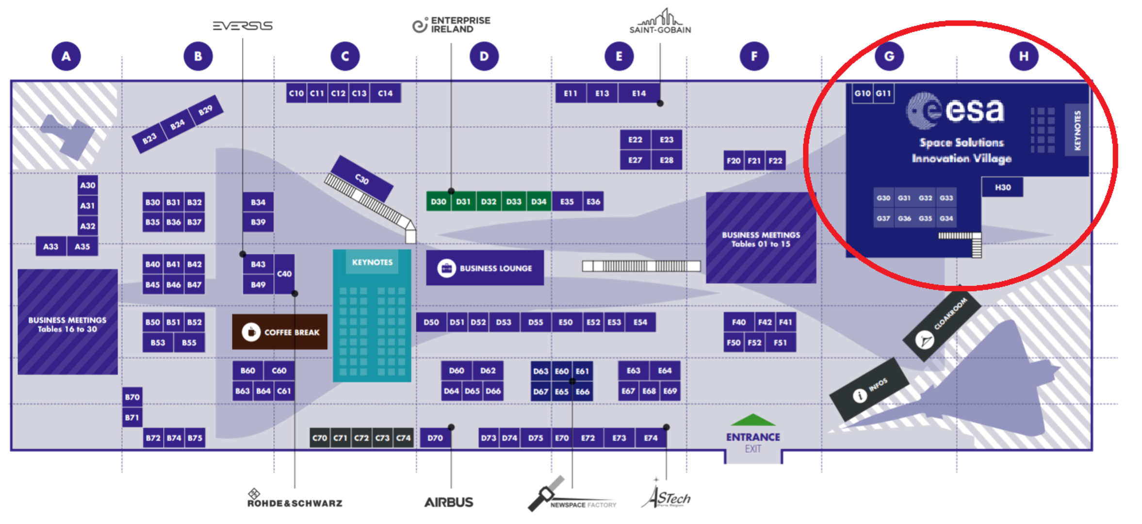 ESA Paris Space Week exhibition floor plan