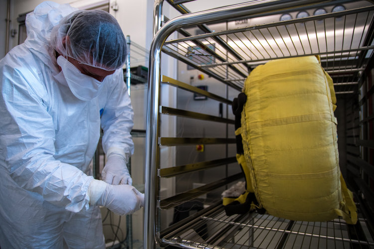 Heat sterilisation of ExoMars parachute