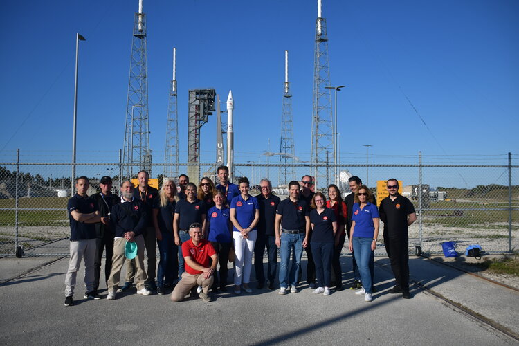 ESA Solar Orbiter team at the launch pad