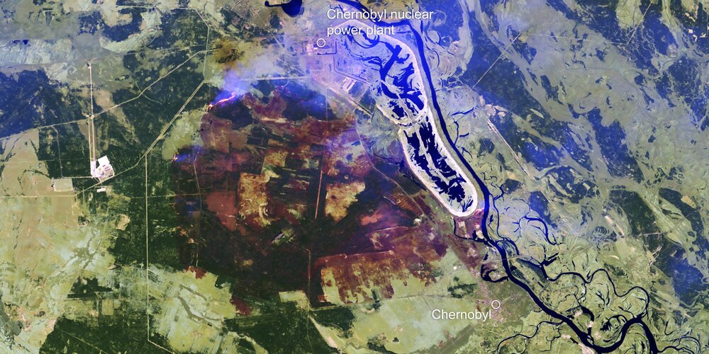 Burned area near Chernobyl site