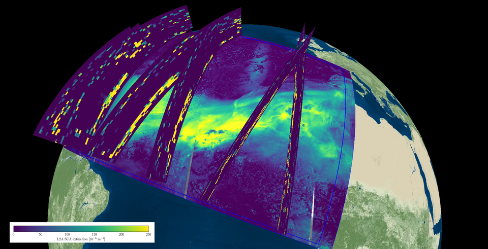 Desert dust plume over the Atlantic observed by Aeolus and Sentinel-5P