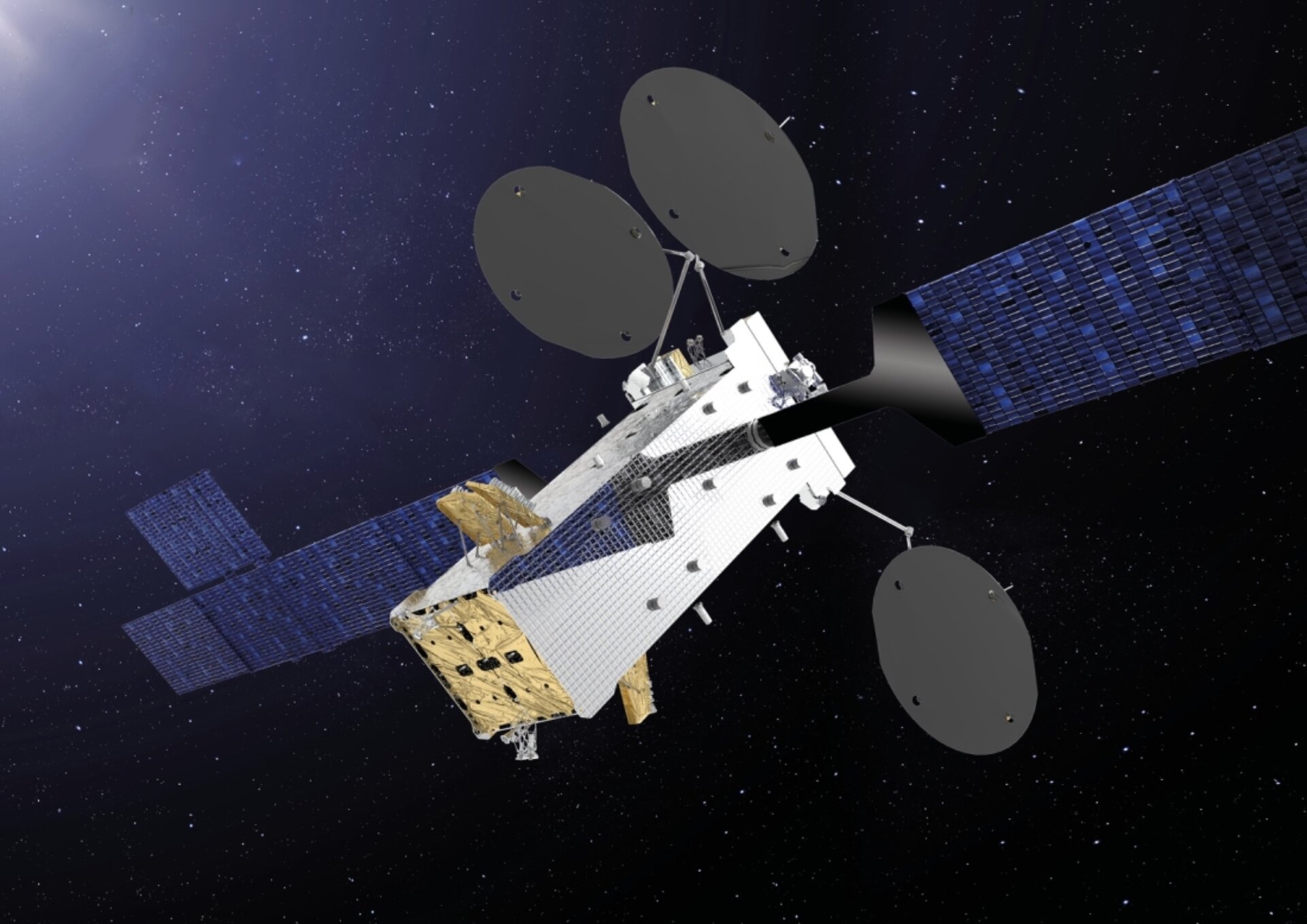 Artist's impression of the Satria telecommunications satellite