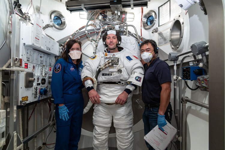 Thomas Pesquet spacesuit testing