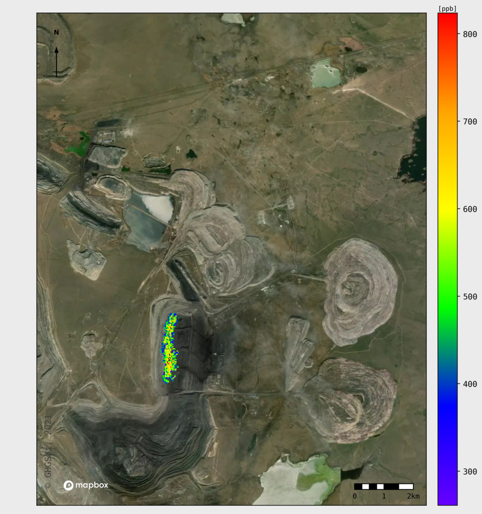Methane from opencast coal mine in Kazakhstan measured by GHGSat