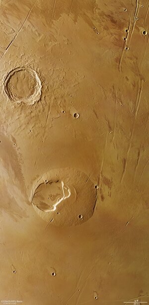 Jovis Tholus volcano and surrounds