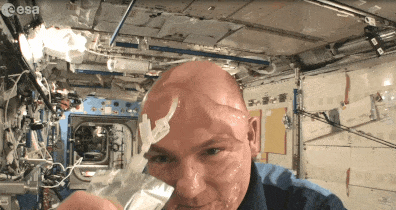 Astronaut André Kuipers in orbit