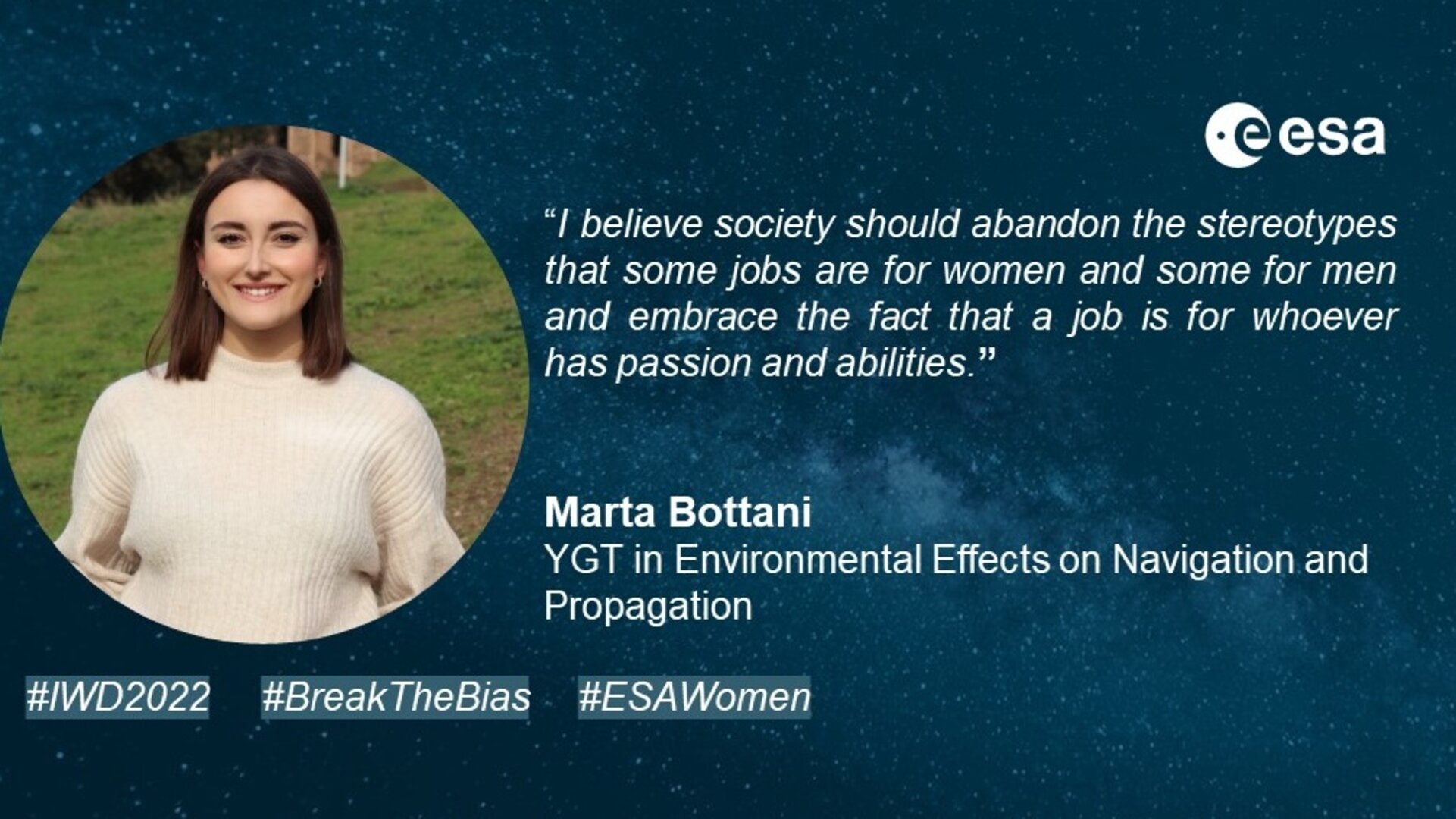 International Women's Day 2022 - YGTs @ ESA - Marta Bottani
