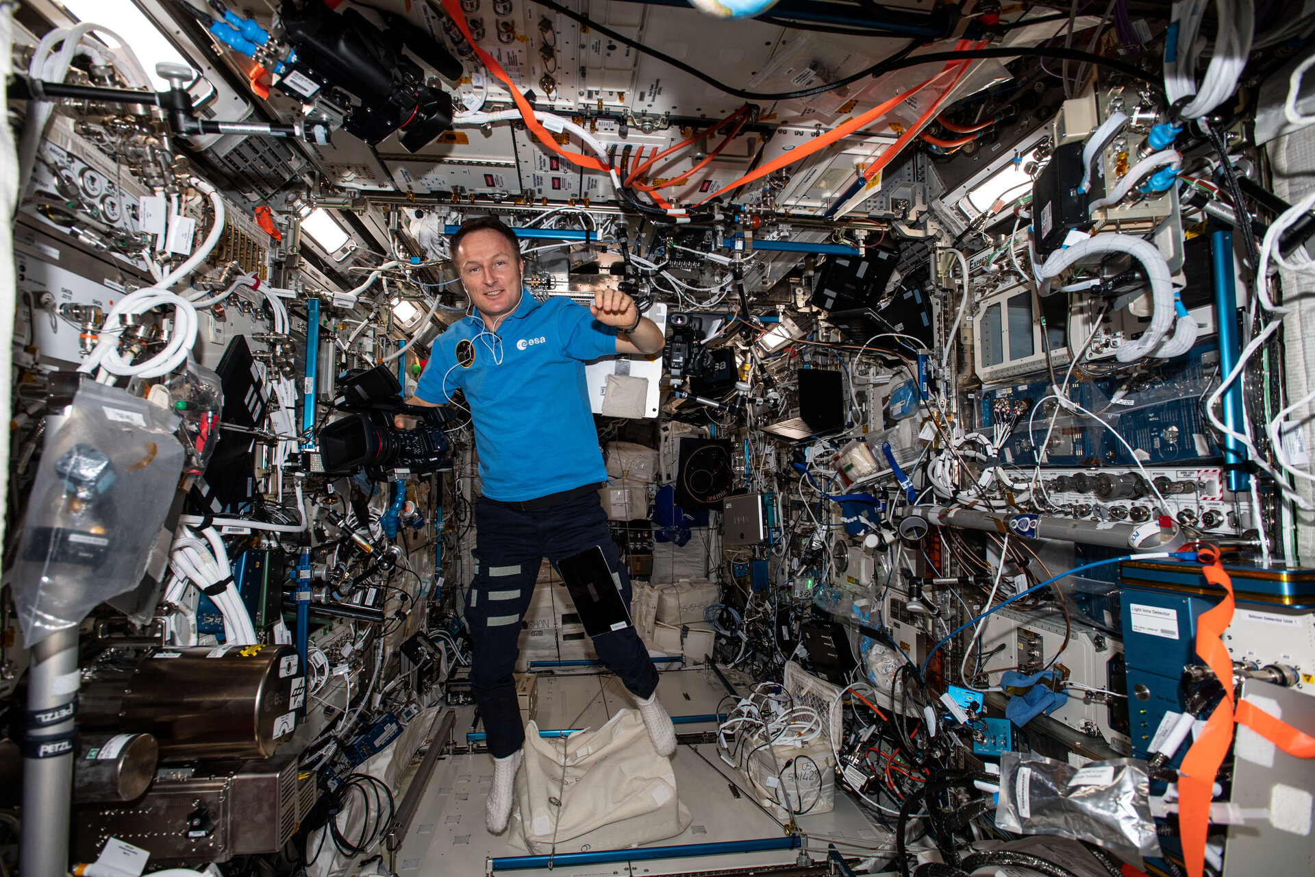 Astronaut in Columbus module