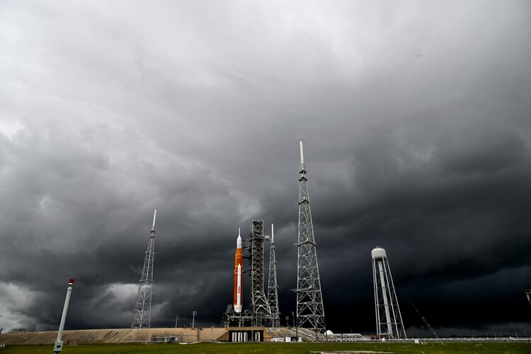 Clouds over launchpad