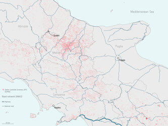 History of landslides and road network in southern Italy