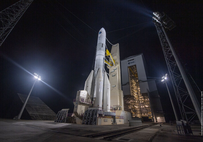 Ariane 6 during nighttime rehearsal