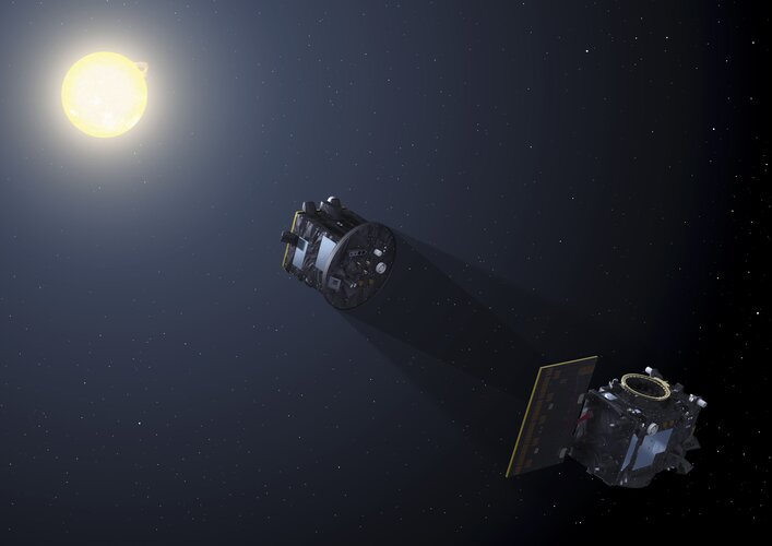 Proba-3 satellites form artificial eclipse