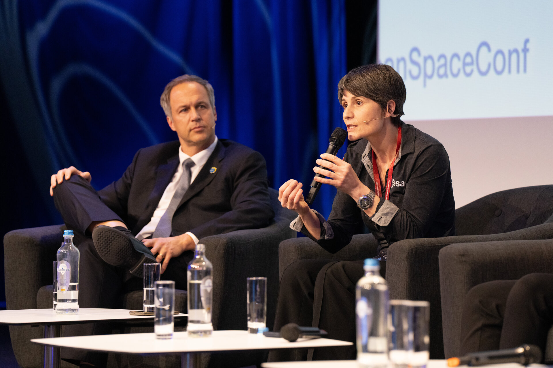 Daniel Neuenschwander and Samantha Cristoforetti at the 16th European Space Conference